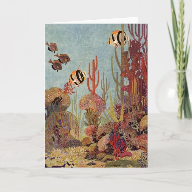 Carte Poissons-anges en corail, poissons tropicaux Vinta (Devant)
