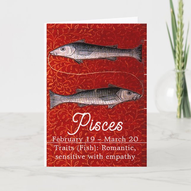 Carte Poissons signe Zodiaque Poisson fête d'anniversair (Devant)