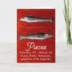 Carte Poissons signe Zodiaque Poisson fête d'anniversair