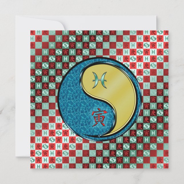 Carte Poissons & Tigre de Métal (Devant)