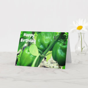 Carte Poivrons verts sur la vigne Nature Anniversaire 