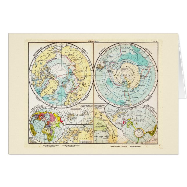 Carte polaire de langue allemande (Devant horizontal)