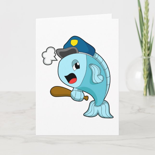 Carte Police des poissons casquette de police (Devant)