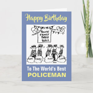 Carte Police Fancy Robe Ball - Joyeux anniversaire