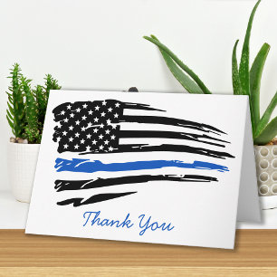 Carte Police mince Ligne bleue Merci drapeau américain