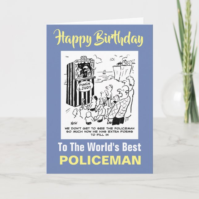 Carte Policeman Punch & Judy Joke - Joyeux anniversaire (Devant)