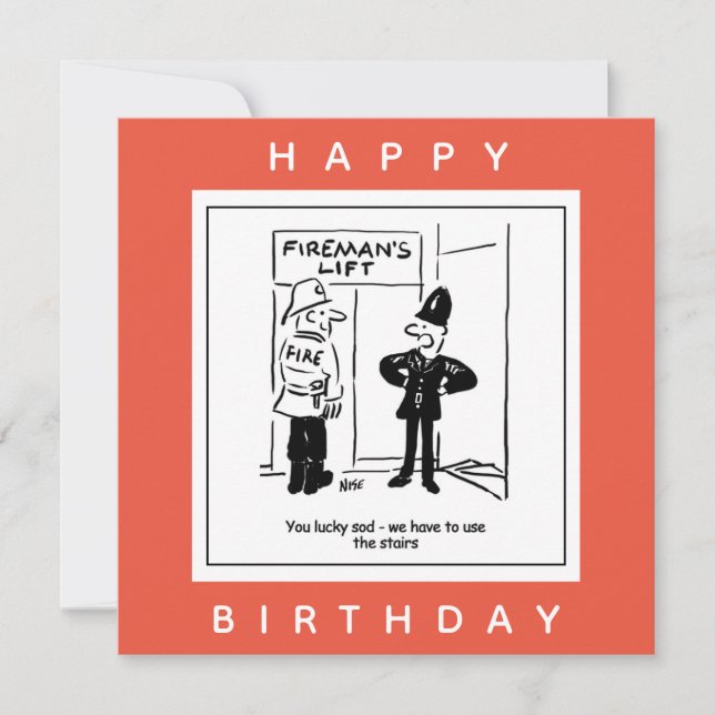 Carte Policier et pompier - Dessin de pompier (Devant)