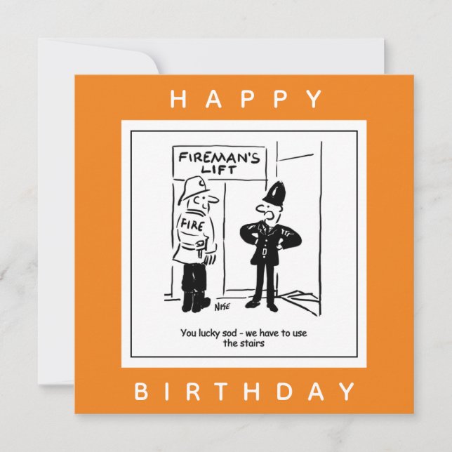 Carte Policier et pompier - Dessin de pompier (Devant)