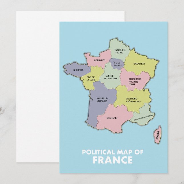 Carte politique de la France (Devant / Derrière)