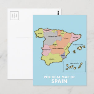 Carte politique de l'Espagne.