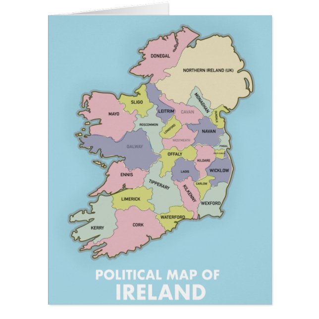 Carte Politique De L'Irlande. (Devant)