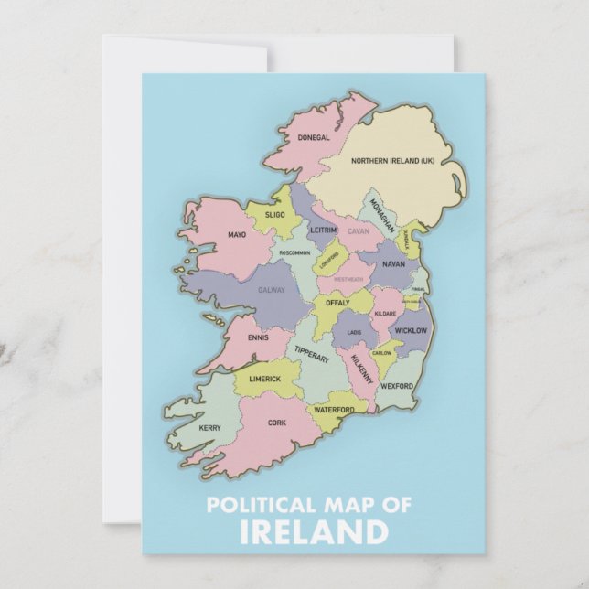 Carte Politique De L'Irlande. (Devant)