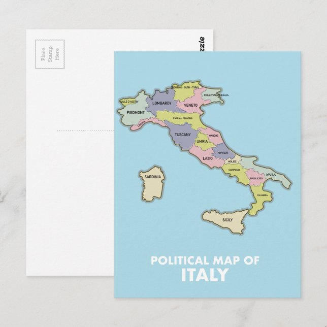 Carte politique de l'Italie (Devant / Derrière)