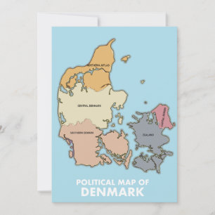 Carte politique du Danemark Poster