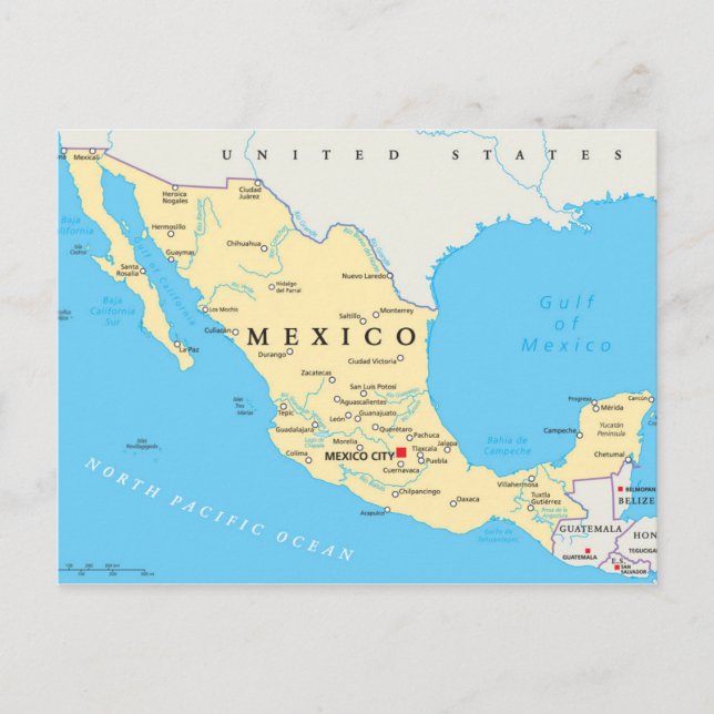 Carte politique du Mexique (Devant)
