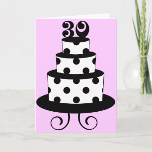 Carte Polka Dot 30e gâteau d'anniversaire