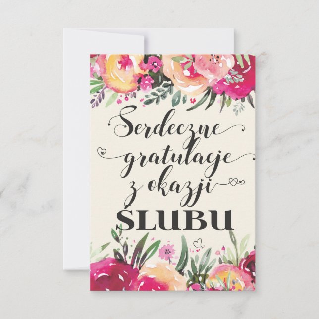 Carte Pologne Voeux Mariages polonais (Devant)