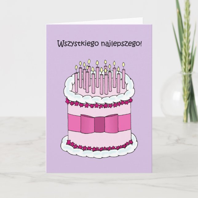 Carte Polonais Joyeux Anniversaire Wszystkiego Najlepsze (Devant)