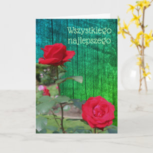 Carte Polonaise Anniversaire Sto Lat Red Roses