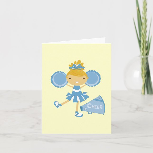 Carte Pom-pom girl en bleu (Devant)