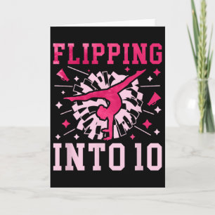Carte Pom-Pom girl pour 10 ans Fête d'anniversaire des d