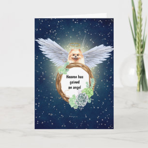 Carte Poméranie jouet pom angel succulents wreath nuit