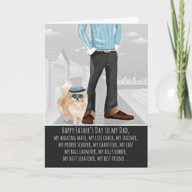 Carte Poméranien de la Fête des pères des chiens (Devant)