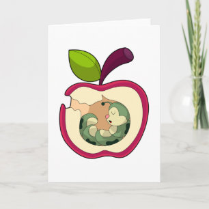 Carte Pomme à bec à chenille