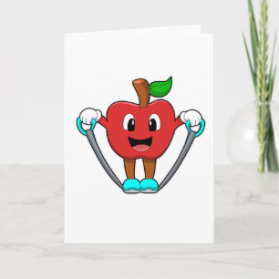 Carte Pomme en forme avec corde