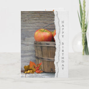 Carte Pommes d'automne en panier Anniversaire
