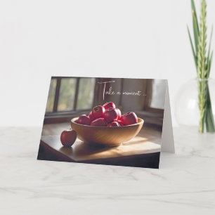 Carte Pommes rouges dans le bol de bois