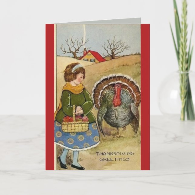 Carte Pommes Vintages modifiables Turquie Thanksgiving (Devant)