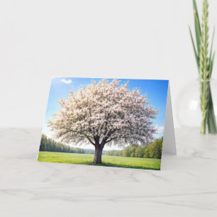 Carte Pommier d'anniversaire au printemps