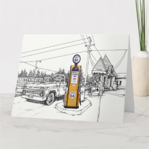 Carte Pompe à essence Route 66 de bienvenue