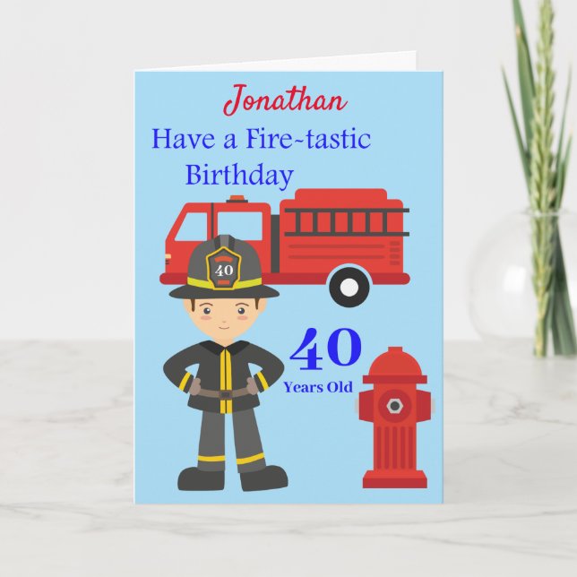 Carte Pompier anniversaire âgé (Devant)