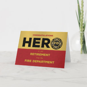 Carte Pompier Retraite Hero Grunge Emblem