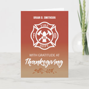 Carte Pompier Thanksgiving Bénédictions Merci