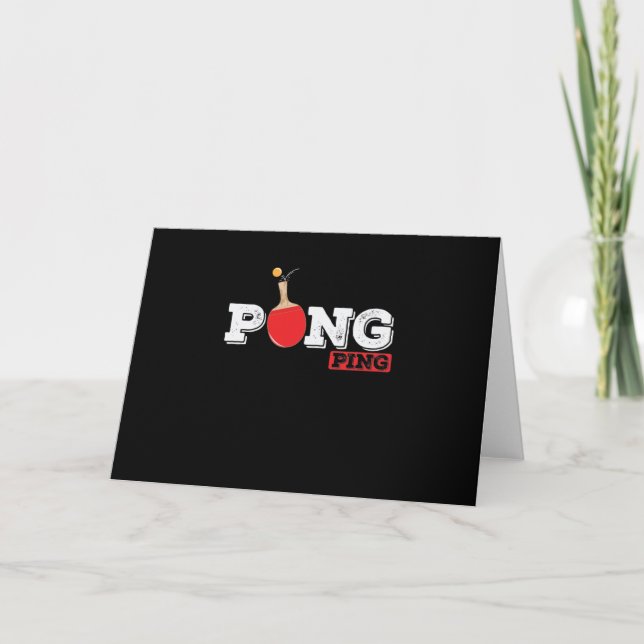Carte Pong Ping Spieler Tischtenniskelle mit Ball (Devant)