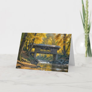 Carte Pont Couvert D'Automne Rustique Pour Anniversaire