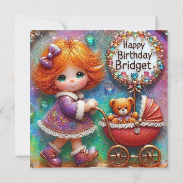 Carte ~ PONT ~ Joyeux anniversaire ~ Ours en peluche ~ (Devant)