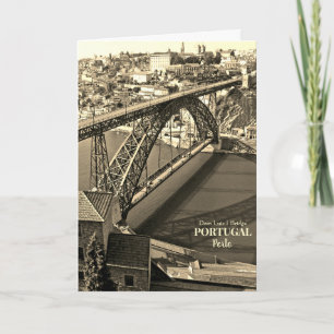 Carte Pont Porto au-dessus du fleuve Douro, Portugal, sé