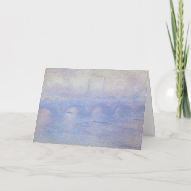 Carte Pont Waterloo, effet Mist par Claude Monet (Devant)