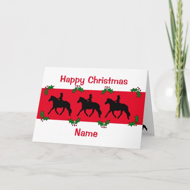 Carte Pony Trotting Silhouette Joyeux Noël (Devant)