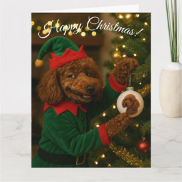 Carte Poodle Christmas card