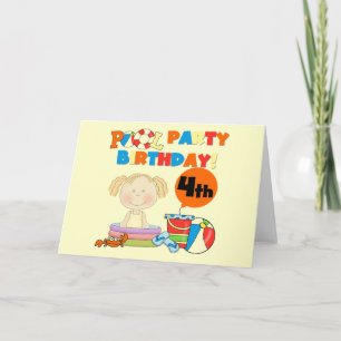 Carte Pool Party 4th Birthday Tshirts et cadeaux