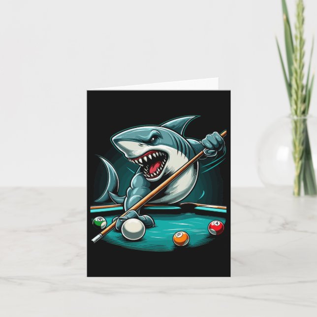 Carte Pool Shark Funny Pool Player Billard Billard 8- (Devant)