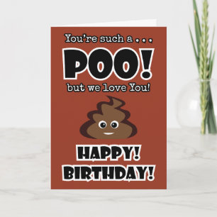 Carte POOP émoji drôle anniversaire de enfant party