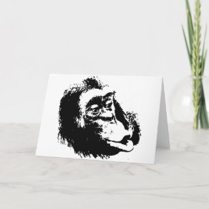 Carte Pop Art drôle Chimpanzé
