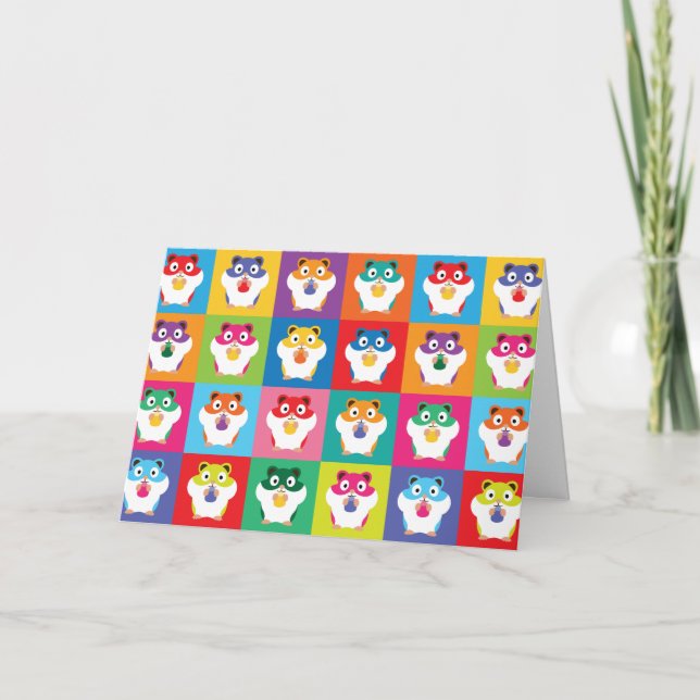 Carte Pop Art Hamsters (Devant)