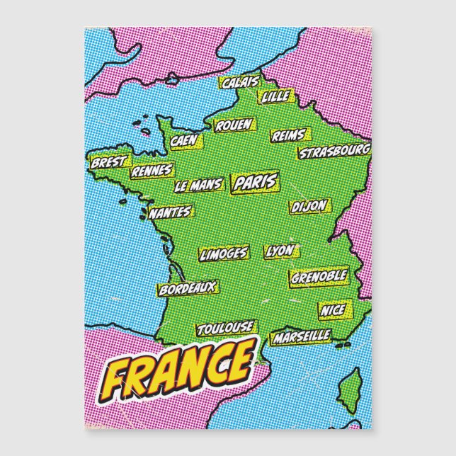 Carte Pop Art Illustrated France (Devant)